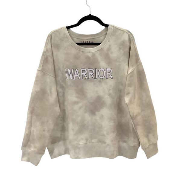Anthropologie Tops - Anthropologie Lacausa Stone Cream Warrior Tie Dye Crew Neck Sweatshirt Large